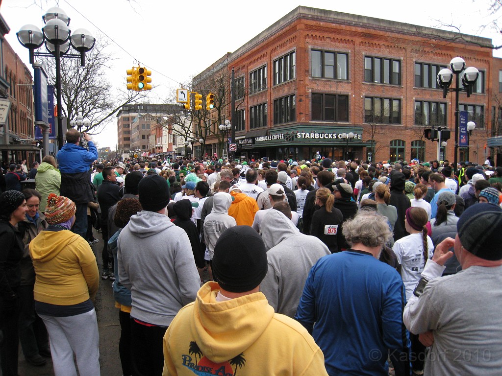Shamrocks and Shenanigans 5K 2010 0160.jpg - The 2010 Shamrocks and Shenanigans 5K race in Ann Arbor MI. Cool and damp, and crowded.